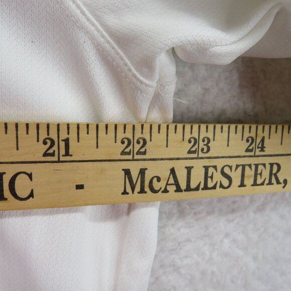 New Nike Golf Polo Shirt Mens Size Large Mavericks White Black Burgundy Red Logo - Picture 7 of 8